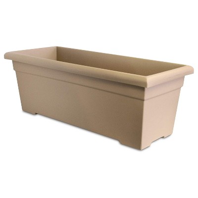 HC Companies ROP28000A34 28-Inch Outdoor Plastic Romana Deck Planter for Flowers, Vegetables, and Succulents, Sandstone