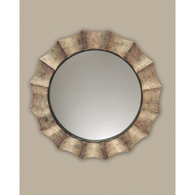 Antique Silver Round Transitional Wall Mirror