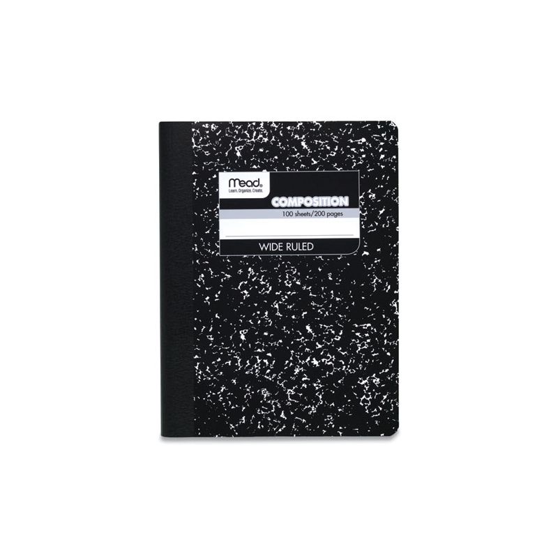 Mead Square Deal Composition Book, 3-Subject, Wide/Legal Rule, Black Cover, (100) 9.75 x 7.5 Sheets, 12/Pack, 2 of 7