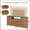 12-Drawer Fabric Dresser with Charging Station & LED Lights, Sturdy Metal Frame Chest of Drawers, Wooden TV Stand for Bedroom & Closet Storage - 3 of 4