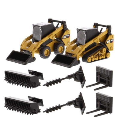 Diecast Master Set of 2 - Cat 272D2 Skid Steer Loader & Cat 297D2 Multi Terrain Loader 1/64 Scale Painted Diecast Model 85609