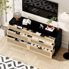 SeaCamel 6-Drawer Rattan Storage Organizer - Natural Finish for Bedroom & Living Room Accent - 2 of 4