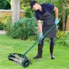 Gymax 18¡± Rolling Lawn Aerator Rotary Push Spike Tine Roller Heavy Duty Spike Soil Aeration Quick & Easy to Assemble Green - 2 of 4