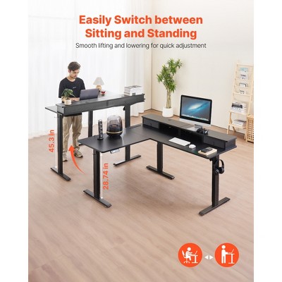 VEVOR L Shaped Electric Adjustable Height Desk - Thumbnail 3