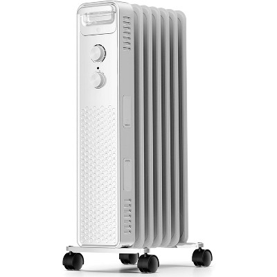 ZAFRO Portable Electric Radiator Heater,Space Oil Filled Heaters with 3 Heat Settings, Overheat & Tip-Over Protection,1500W (White)