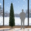 NAYSAYE 8ft Pencil Artificial Christmas Tree with Realistic Branches and Sturdy Metal Base for Holiday Decoration, Green, 22"*22"*96" - 3 of 4