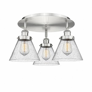 Cone - 3 Light Flush Mount In Art Deco Style-9.5 Inches Tall and 19.5 Inches Wide - 1 of 1