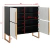Vynxaria Four-Door Storage Cabinet, 42" Buffet Cabinet with Metal Base Handles, Sideboard Coffee Bar Cabinet for Kitchen, Dining Room, Living Room - 4 of 4
