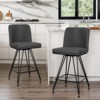 Bekrvio 26" Swivel Counter Height Bar Stools Set of 1/2/3/4, Faux Leather or Velvet Upholstered with V-Shaped Metal Base for Kitchen Island - 4 of 4