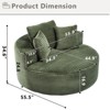 ChicFurnit Round Sofa Circle Bed Sectional Sofa Memory Foam Cloud Couch with 3 Pillow Sofa Couches for Living Room, 55.91"*55.51"*24.8" - 3 of 4