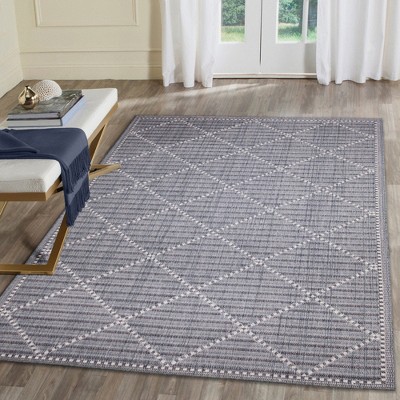 Malibu Checker Diamond Navy Rectangular Indoor/Outdoor Rug