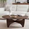 Lirago Round Wood Coffee Table with Batman Crossed Legs 38x38 Walnut - 4 of 4