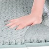 Unique Bargains Striped Soft and Absorbent Fluffy Chenille Non-Slip Bath Mat - 3 of 4