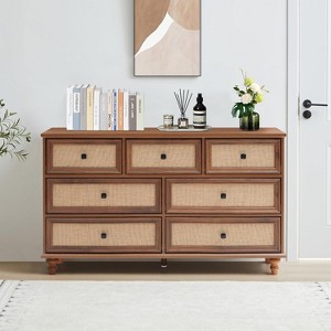 ORRD 7 Drawer Dresser for Bedroom, White Wood Vintage Chest of Drawers Wooden Storage Organizer Drawers - 1 of 4