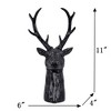 Moda Furnishings 11" Tall Black 8-Point Deer Head Statue – Modern Resin Antler Sculpture for Tabletop, Shelf, or Mantel Decor - 4 of 4