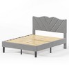 CSBDHome Modern Platform Bed Frame with Velvet Headboard & Wooden Slats - 2 of 4