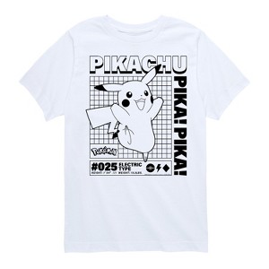 Boys' - Pokémon - Pikachu Electric Type Stats Short Sleeve Graphic T-Shirt - 1 of 4