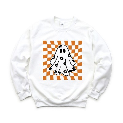 Simply Sage Market Women's Graphic Sweatshirt Checkered Flower Ghost