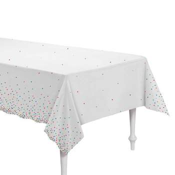 Way to Celebrate White Opalescent Paper Tablecloth 54 in x 84 in, 3 Ct., Size: 54 inch x 84 inch