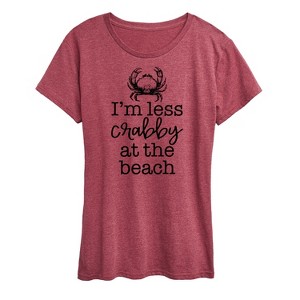Women's - Instant Message - Less Crabby At The Beach Short Sleeve Graphic T-Shirt - 1 of 4