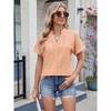 Summer Tops for Women 2025 Short Sleeve V Neck Dressy Lace Eyelet Blouses Shirts - 3 of 4