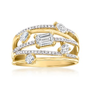 Ross-Simons 1.00 ct. t.w. Lab-Grown Diamond Highway Ring in 18kt Gold Over Sterling - 1 of 4