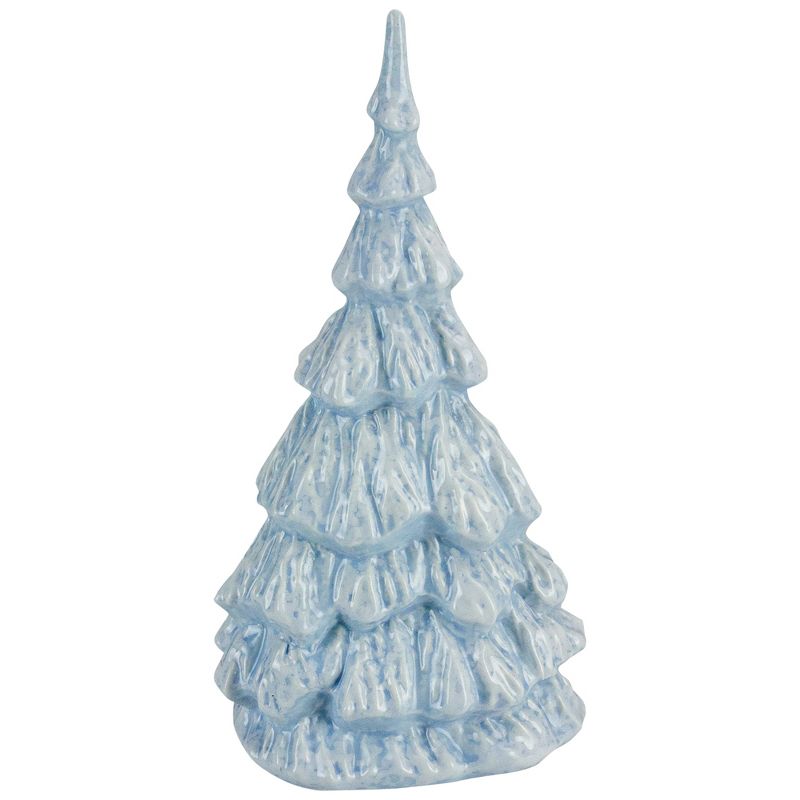 Northlight 10.5" Blue and White Textured Christmas Tree Tabletop Decor, 1 of 9