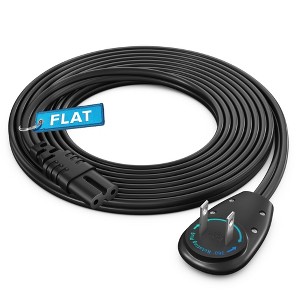 Maximm 2-Prong TV Power Cord, 360° Rotating Flat Plug, UL Listed, Non-Polarized, IEC C7 Cable - 1 of 4