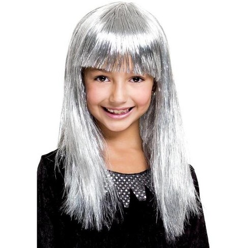 Paper Magic Group Glitzy Glamour Bob Silver Child Costume Wig - image 1 of 1