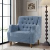 VYNXARIA Blue Accent Chair with Footrest - Stylish Tufted Armchair for Living Spaces - 2 of 4