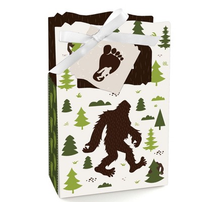 Big Dot of Happiness Sasquatch Crossing - Bigfoot Party or Birthday Party Favor Boxes - Set of 12