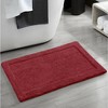 Home Mart Goods Red Solid Border Plush Soft Cozy 100% Polyester Bath Mat Set - 4 of 4