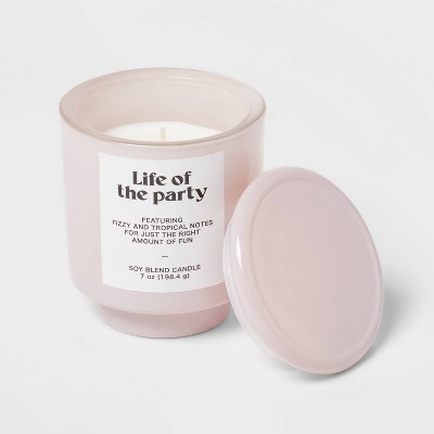 7oz Lavender Exterior Painted Glass with Glass Lid Life Of The Party Candle - Opalhouse&#8482;