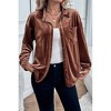 V For City Women's Velvet Collared Lantern Sleeve Button Down Shirts - 4 of 4