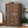 LOVMOR 3-Door Shutter Wardrobe with shelves - 4 of 4