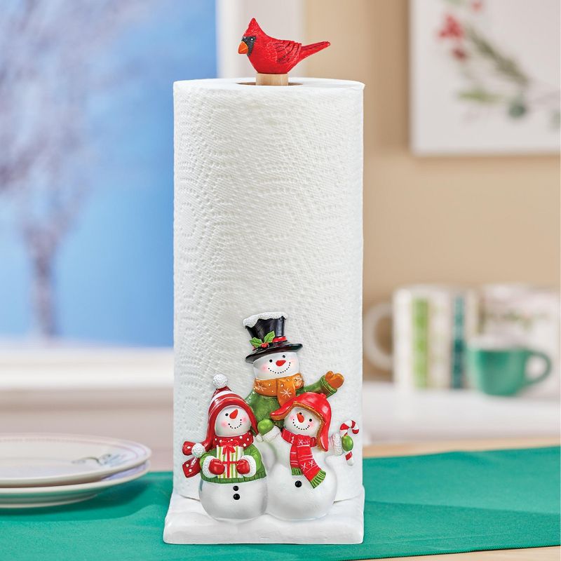 Collections Etc Snowman Family Christmas Kitchen Paper Towel Holder 5.25 X 8.25 X 13.5, 2 of 3