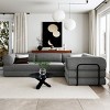L-Shaped Modular Sofa Bed in Corduroy,Plush Dual-Cushion Comfort for Living Room,Iron Frame Sectional with 4 Configurable Pieces-Cuddlewood - 3 of 4