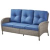 Gymojoy Outdoor 3-Seat Sofa PE Wicker Sofa Patio Sofa Couch - 3 of 4
