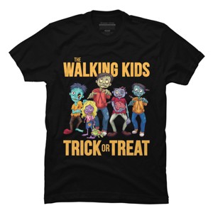 Men's Design By Humans The Walking Kids Trick Or Treat Halloween Gift By MONSTERVILLE T-Shirt - 1 of 4