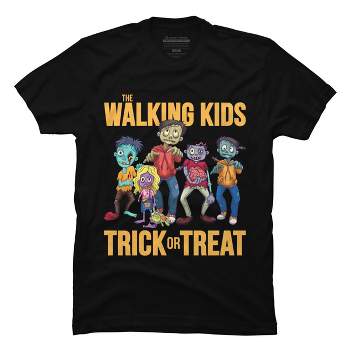 Men's Design By Humans The Walking Kids Trick Or Treat Halloween Gift By MONSTERVILLE T-Shirt