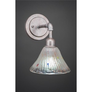 Toltec Lighting Vintage 1 - Light Sconce in  Aged Silver with 7" Frosted Crystal Shade - 1 of 1