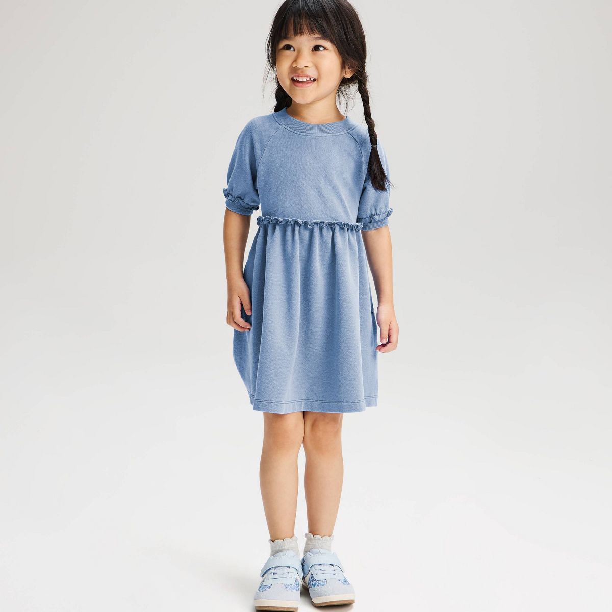 Toddler Girls' Solid French Terry Short Sleeve Dress - Cat & Jack™