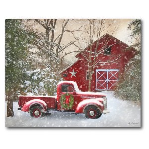 Courtside Market Barn with truck 16x20 Gallery-Wrapped Canvas - 1 of 4