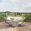 GustoWave Heavy-Duty Double Hammock with Stand, Portable Hammocks with Padded Cotton, Detachable Pillow, 450 Lb Capacity - 2 of 4
