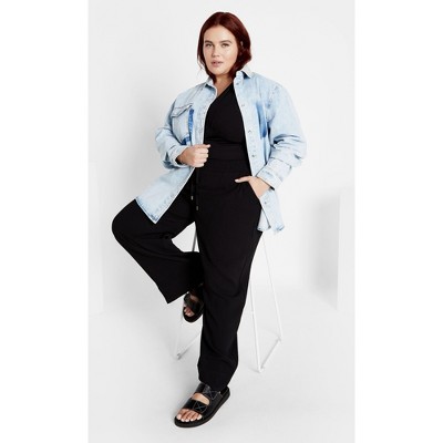 Women's Plus Size Amelila Pleat Bodysuit - black | CITY CHIC