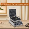 25-Hole Silver Commercial Round Muffin & Waffle Maker–Flip Top Non-Stick Stainless Steel with Temp/Time Control for Restaurant - 3 of 4