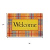 HomeRoots 24" X 36" Gray Orange And Yellow Fall Plaid Welcome Outdoor Coir Door Mat - 3 of 4