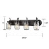 Claxy Industrial Mason Jar Bathroom Wall Sconces Bronze Finish 4-Light - 4 of 4