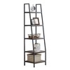 JOMEED CC80 Industrial Freestanding Durable 72 Inch 5 Tier Open Shelf Ladder Bookcase with Rubber Feet and Wall Bracket, Gray and Brown - 3 of 4