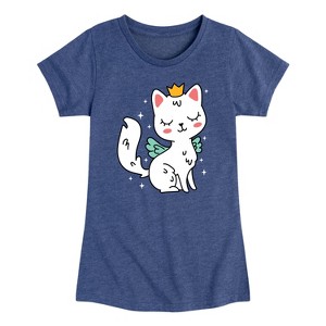 Girls' - Instant Message - Kawaii Princess Cat Fitted Short Sleeve Graphic T-Shirt - 1 of 4